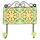 Pea Green Sunflower Ceramic Tile Wall Hook